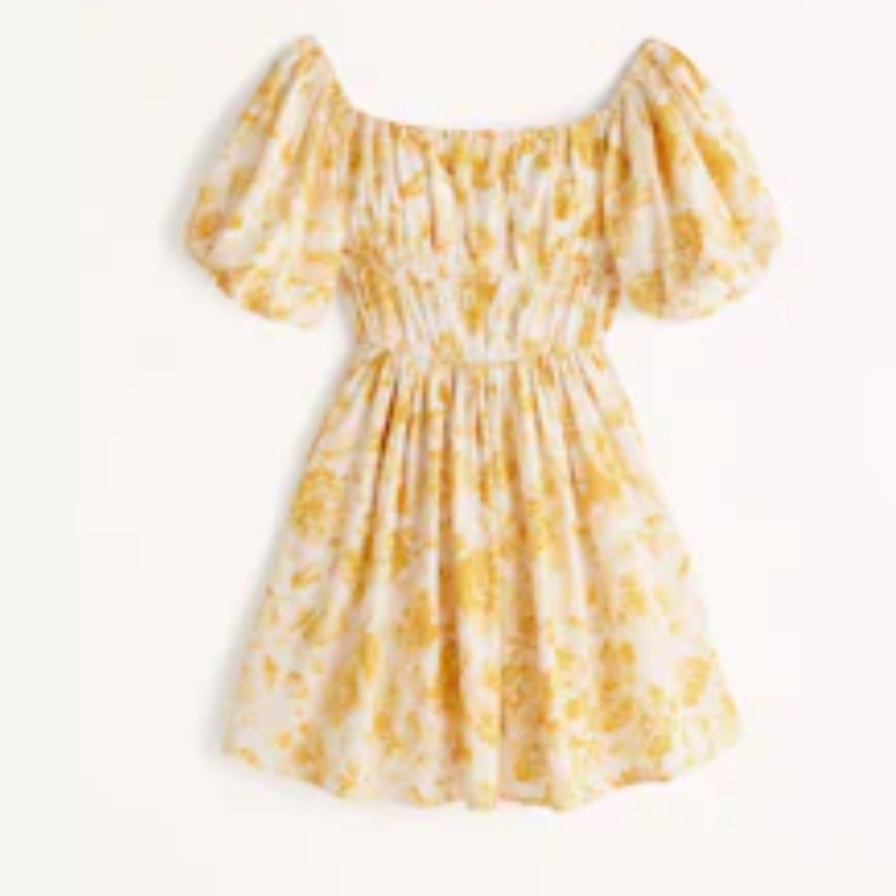 Abercrombie Off-The-Shoulder Puff Sleeve Mini Dress